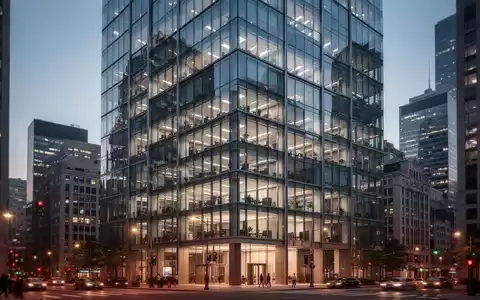 Modernes Bürogebäude in einem Finanzviertel bei Dämmerung - Foto: über boerse-global.de