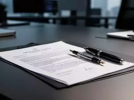 Ein Schreibtisch mit juristischen Unterlagen und einem Füllfederhalter als Symbol für arbeitsrechtliche Dokumente. - Foto: über boerse-global.de