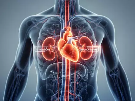 Digitale medizinische Visualisierung der Vernetzung von Herz, Nieren und Stoffwechsel für die Diagnose des CKM-Syndroms. - Foto: über boerse-global.de
