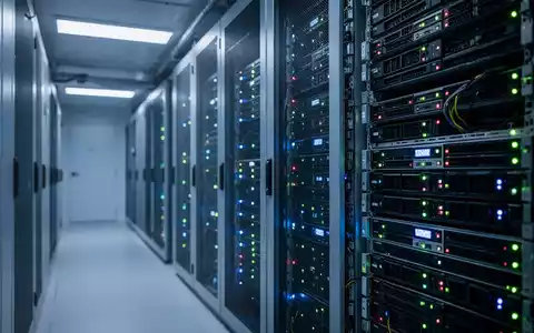 Moderne Server-Infrastruktur in einem Rechenzentrum mit leuchtenden Status-LEDs. - Foto: über boerse-global.de