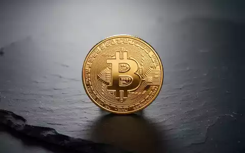 Eine einzelne Bitcoin-Münze auf einer dunklen Schieferoberfläche mit stimmungsvoller Beleuchtung. - Foto: über boerse-global.de