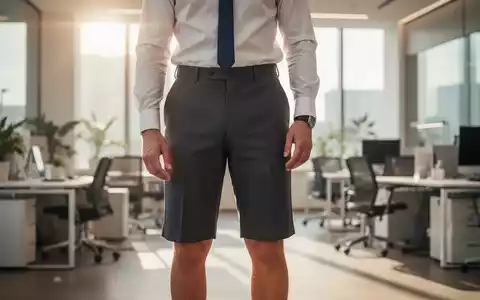 Eine Person in maßgeschneiderten, knielangen Business-Shorts in einem modernen, hellen Büro. - Foto: über boerse-global.de