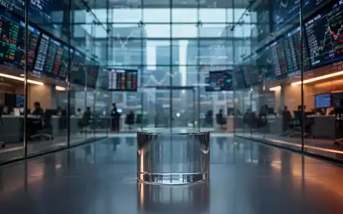 Abstraktes Finanzbild mit digitalen Datenströmen und einer leeren Börsenplattform als Symbol für Marktvolatilität. - Foto: über boerse-global.de