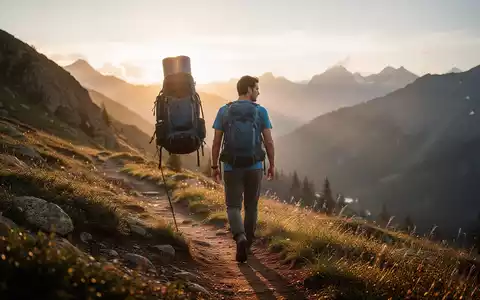 Ein Wanderer auf einem Bergpfad im goldenen Licht als Symbol für gesundheitsfördernde Bewegung. - Foto: über boerse-global.de