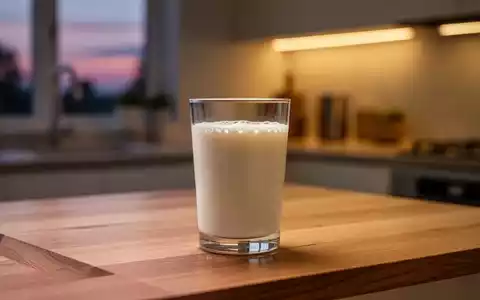 Ein Glas frischer Kefir auf einem Holztisch bei DĂ€mmerlicht, Fokus auf die Textur des GetrĂ€nks. - Foto: ĂŒber boerse-global.de