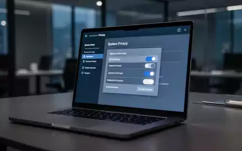 Nahaufnahme eines Laptop-Bildschirms mit Windows-11-Datenschutzeinstellungen und digitalen Schaltern zur Datenkontrolle. - Foto: über boerse-global.de