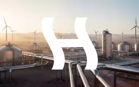 Moderne Industrieanlage zur Wasserstoffproduktion in einer Wüstenlandschaft bei Sonnenuntergang. - Foto: über boerse-global.de