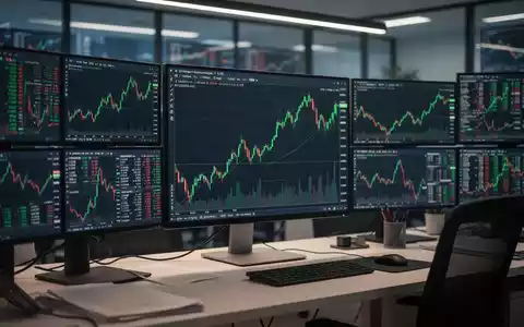 Moderne Handelsbildschirme mit steigenden Aktienkursen und grünen Diagrammen in einem professionellen Büro. - Foto: über boerse-global.de