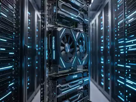 Moderne Server-Racks in einem High-Tech-Rechenzentrum, die KI-Infrastruktur und das Wachstum der Halbleiterindustrie repräsentieren. - Foto: über boerse-global.de