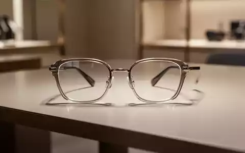 Hochwertige Brillengestelle auf einem minimalistischen Schreibtisch mit eleganter Beleuchtung - Foto: über boerse-global.de