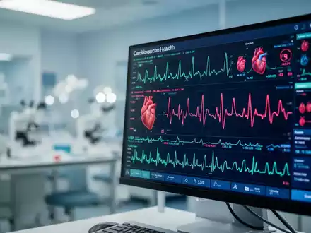 Ein moderner Monitor zeigt medizinische Herz-Kreislauf-Daten in einer Laborumgebung. - Foto: über boerse-global.de