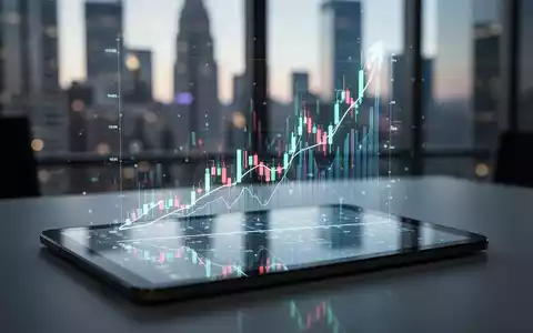Ein digitaler Aktienchart auf einem Tablet, der einen starken Kursanstieg vor einem verschwommenen Finanzhintergrund zeigt. - Foto: über boerse-global.de