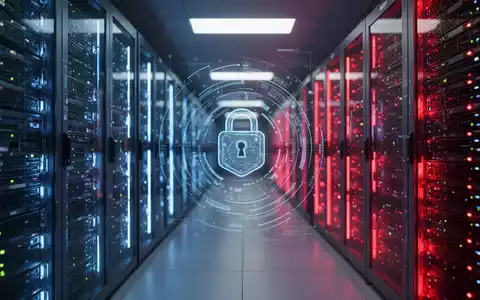 Hochtechnologischer Serverraum mit leuchtenden Lichtern, symbolisiert Cybersicherheit und serverseitige Schwachstellen. - Foto: über boerse-global.de