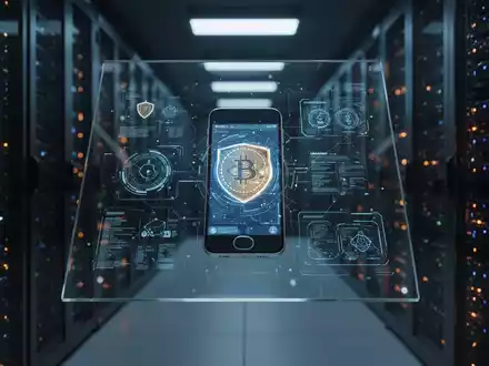 Digitale Kryptowährungs-Wallet-Oberfläche auf leuchtendem Bildschirm, symbolisiert Cybersicherheit und Blockchain-Sicherheit. - Foto: über boerse-global.de