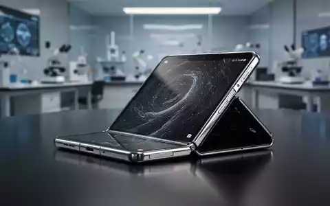 Modernes faltbares Smartphone auf einer glatten, reflektierenden Oberfläche in einer professionellen Tech-Umgebung. - Foto: über boerse-global.de