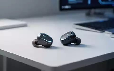 Modernes Design von Apple AirPods auf einem minimalistischen Schreibtisch vor einem unscharfen Hintergrund. - Foto: über boerse-global.de