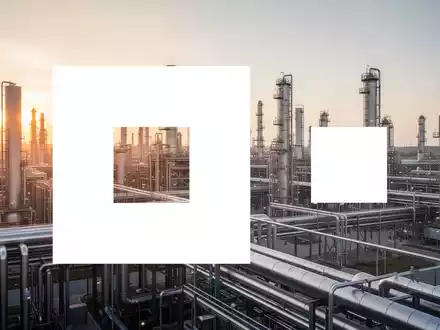 Abstrakte Darstellung eines modernen Chemieparks bei Sonnenuntergang als Symbol für industrielle Investitionen. - Foto: über boerse-global.de