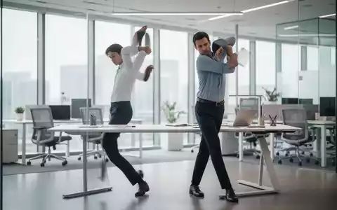 Eine Person im modernen Büroalltag, die während einer kurzen Bewegungspause neben ihrem ergonomischen Schreibtisch steht. - Foto: über boerse-global.de