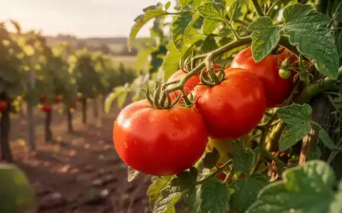 Frische Tomaten und Weinreben in einem sonnigen Weinberg während der Erntezeit im August. - Foto: über boerse-global.de