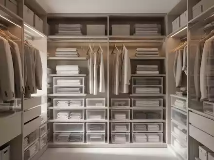Modern und minimalistisch organisierter Kleiderschrank mit akkurat gefalteter Kleidung und effizienten Ordnungssystemen. - Foto: über boerse-global.de