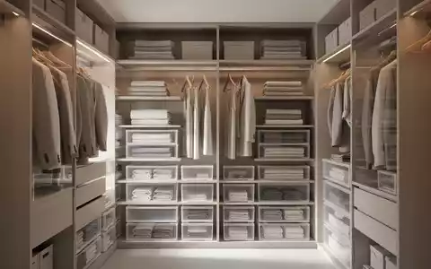 Modern und minimalistisch organisierter Kleiderschrank mit akkurat gefalteter Kleidung und effizienten Ordnungssystemen. - Foto: über boerse-global.de