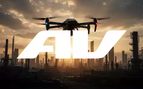 Abstrakte Darstellung von Drohnentechnologie und Luftfahrtindustrie vor einem dramatischen Himmel bei Sonnenuntergang. - Foto: über boerse-global.de