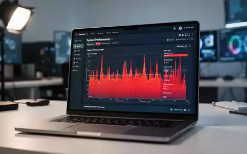Systemleistungs-Dashboard auf Laptop-Bildschirm mit hoher Speicherauslastung. - Foto: über boerse-global.de