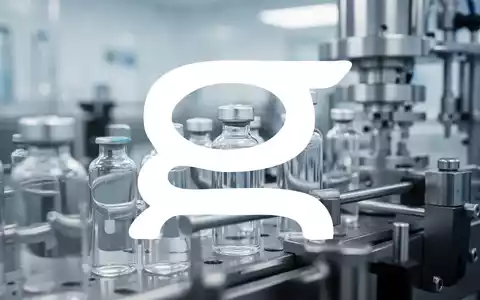 Abstrakte Darstellung einer modernen pharmazeutischen Fertigung mit Glasfläschchen und Fokus auf Präzisionstechnik. - Foto: über boerse-global.de