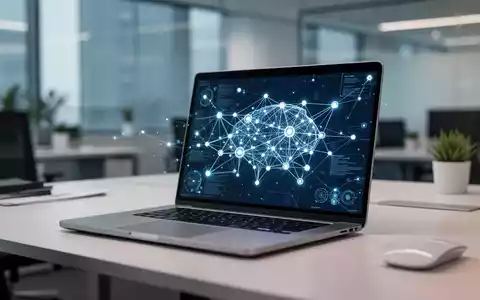 Moderner Büroarbeitsplatz mit digitaler Schnittstelle für KI-gesteuerte Kommunikation und Netzwerkverbindung. - Foto: über boerse-global.de