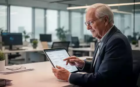 Ein älterer Mensch arbeitet an einem modernen Schreibtisch mit einem Tablet, symbolisch für die Aktivrente. - Foto: über boerse-global.de