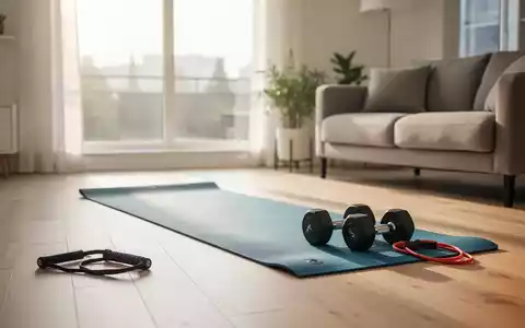 Ein heller, moderner Wohnraum mit einer Yoga-Matte und Fitness-Equipment für ein Training zu Hause. - Foto: über boerse-global.de