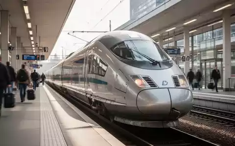 Ein moderner ICE-Zug fährt in einen sonnendurchfluteten Bahnhof ein, symbolisch für die Pünktlichkeit der Deutschen Bahn. - Foto: über boerse-global.de