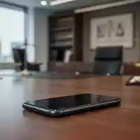 Ein Smartphone auf einem Schreibtisch in einem Anwaltsbüro, das die rechtliche Thematik von Messenger-Nachrichten symbolisiert. - Foto: über boerse-global.de