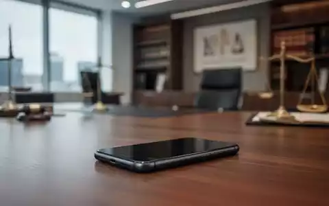 Ein Smartphone auf einem Schreibtisch in einem Anwaltsbüro, das die rechtliche Thematik von Messenger-Nachrichten symbolisiert. - Foto: über boerse-global.de