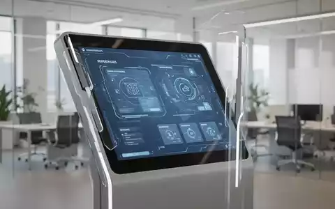 Moderne digitale Self-Service-Kioskoberfläche in einer professionellen Büroumgebung. - Foto: über boerse-global.de