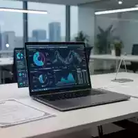 Moderner IT-Arbeitsplatz mit Laptop, Datenvisualisierung und Zertifizierungsunterlagen zur beruflichen Qualifizierung. - Foto: über boerse-global.de