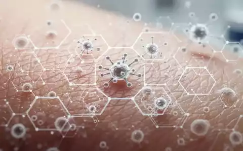 Nahaufnahme einer gesunden Hautoberfläche mit mikroskopischer Darstellung des Hautmikrobioms in einem klinischen Umfeld. - Foto: über boerse-global.de