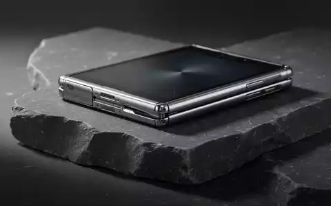 Ein elegantes Titan-Falt-Smartphone auf dunkler Oberfläche, das modernes Premium-Design betont. - Foto: über boerse-global.de