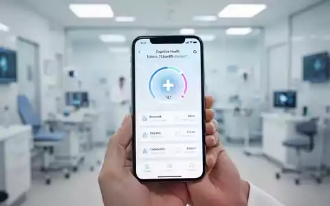 Ein Smartphone mit einer medizinischen App zur kognitiven Gesundheitsüberwachung in einer modernen Praxisumgebung. - Foto: über boerse-global.de