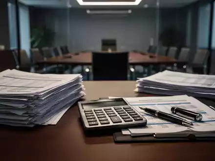 Ein Schreibtisch mit Finanzdokumenten, einem Taschenrechner und einem Füllfederhalter als Symbol für Steuerreformen. - Foto: über boerse-global.de