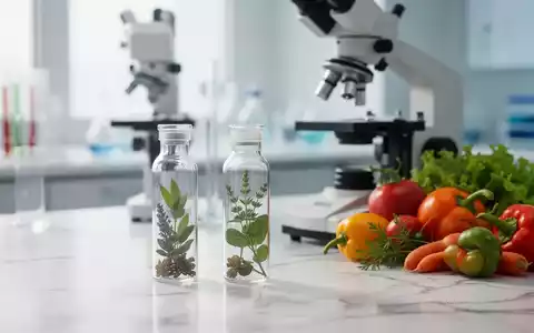 Ein wissenschaftliches Labor-Setting mit frischem Gemüse und medizinischen Forschungsutensilien als Symbol für gesundes Altern. - Foto: über boerse-global.de