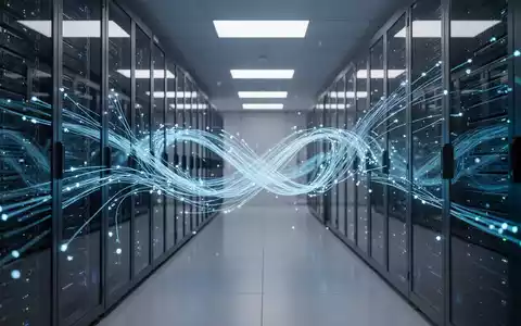 Glühende Glasfaserkabel und Serverracks für globale Datenportabilität und digitale Regulierungsrahmen. - Foto: über boerse-global.de