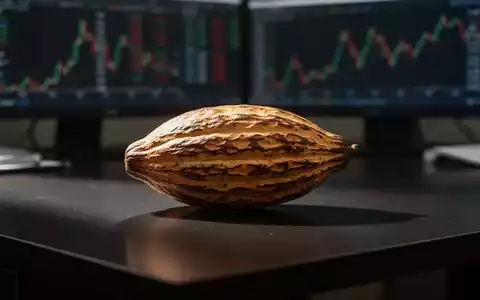 Einzelne Kakaofrucht auf einem dunklen Schreibtisch, symbolisch für den Kursverlauf des WisdomTree Cocoa 2x ETP. - Foto: über boerse-global.de