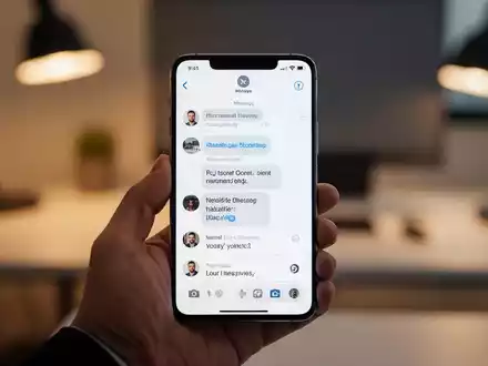 Ein modernes Smartphone zeigt eine Messenger-App mit einer Suchfunktion in einem Chatverlauf. - Foto: über boerse-global.de