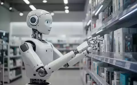 Ein humanoider Roboter arbeitet in einem modernen Einzelhandelsgeschäft und demonstriert fortschrittliche Automatisierungstechnologie. - Foto: über boerse-global.de
