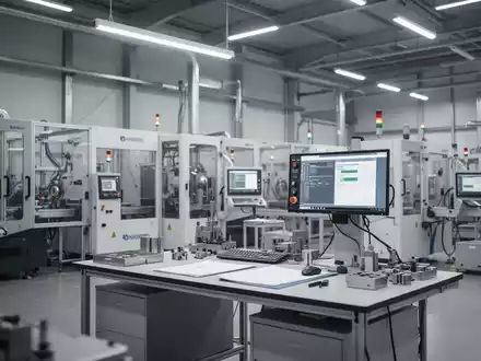 Moderne industrielle Fertigungshalle mit Maschinen als Symbol für den Wirtschaftsstandort Deutschland. - Foto: über boerse-global.de