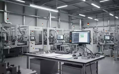 Moderne industrielle Fertigungshalle mit Maschinen als Symbol für den Wirtschaftsstandort Deutschland. - Foto: über boerse-global.de