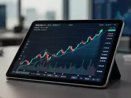 Digitales Finanzdiagramm auf einem Tablet, das einen Aufwärtstrend in einer professionellen Büroumgebung zeigt. - Foto: über boerse-global.de