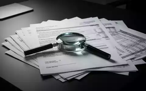 Ein Schreibtisch mit einer Lupe auf Lohnabrechnungen und juristischen Dokumenten, die Finanzbetrug symbolisieren. - Foto: über boerse-global.de