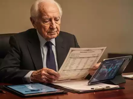 Ein älterer Mensch betrachtet nachdenklich ein Finanzdokument, während ein Tablet neben ihm liegt. - Foto: über boerse-global.de